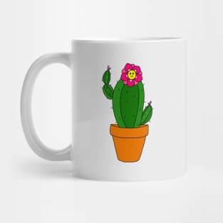 Cute Cactus Design #169: Cactus With Cute Pink Flower In Terra-cotta Pot Mug